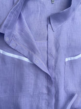 Load image into Gallery viewer, Purple Oversized Linen sleeveless Shirt
