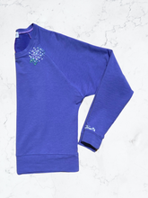 Load image into Gallery viewer, Lavender Purple Sweater with a Hydrangea Hand Embroidery
