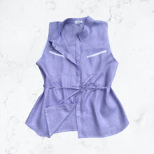 Load image into Gallery viewer, Purple Oversized Linen sleeveless Shirt
