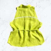 Load image into Gallery viewer, Chartreuse Oversized Linen sleeveless Shirt
