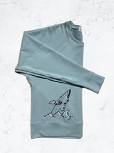 Load image into Gallery viewer, Mint Green Sweater with Whale Hand Embroidery
