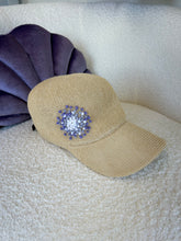 Load image into Gallery viewer, Straw Baseball Hat with Hydrangea Embroidery
