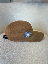 Load image into Gallery viewer, Straw Baseball Hat with Hydrangea Embroidery
