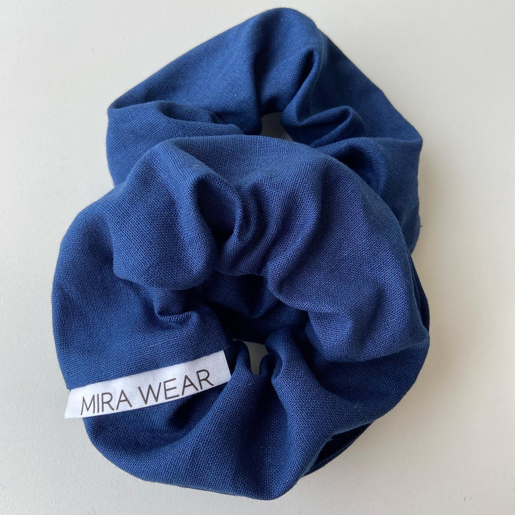 Navy Blue Branded Scrunchie