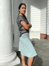 Load image into Gallery viewer, Pastel Mint Organic Cotton flare Skirt with Whale Hand Embroidery
