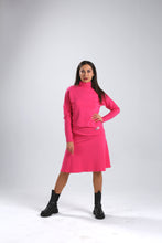 Load image into Gallery viewer, Hot Pink Super Soft Turtleneck Sweater with Embroidery
