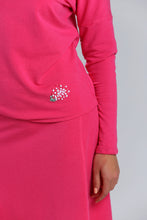 Load image into Gallery viewer, Hot Pink Super Soft Turtleneck Sweater with Embroidery
