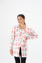 Load image into Gallery viewer, Hot Pink Coral Allover Print Coat with Oversized Pocket
