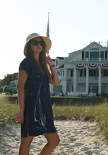 Load image into Gallery viewer, Navy Linen Beach Cover-Up
