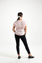 Load image into Gallery viewer, Light Pink Linen Short Sleeve Shirt Plane
