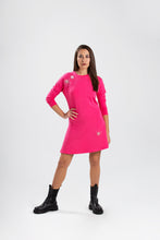 Load image into Gallery viewer, Hot Pink Cotton Dress with Handmade Embroidery
