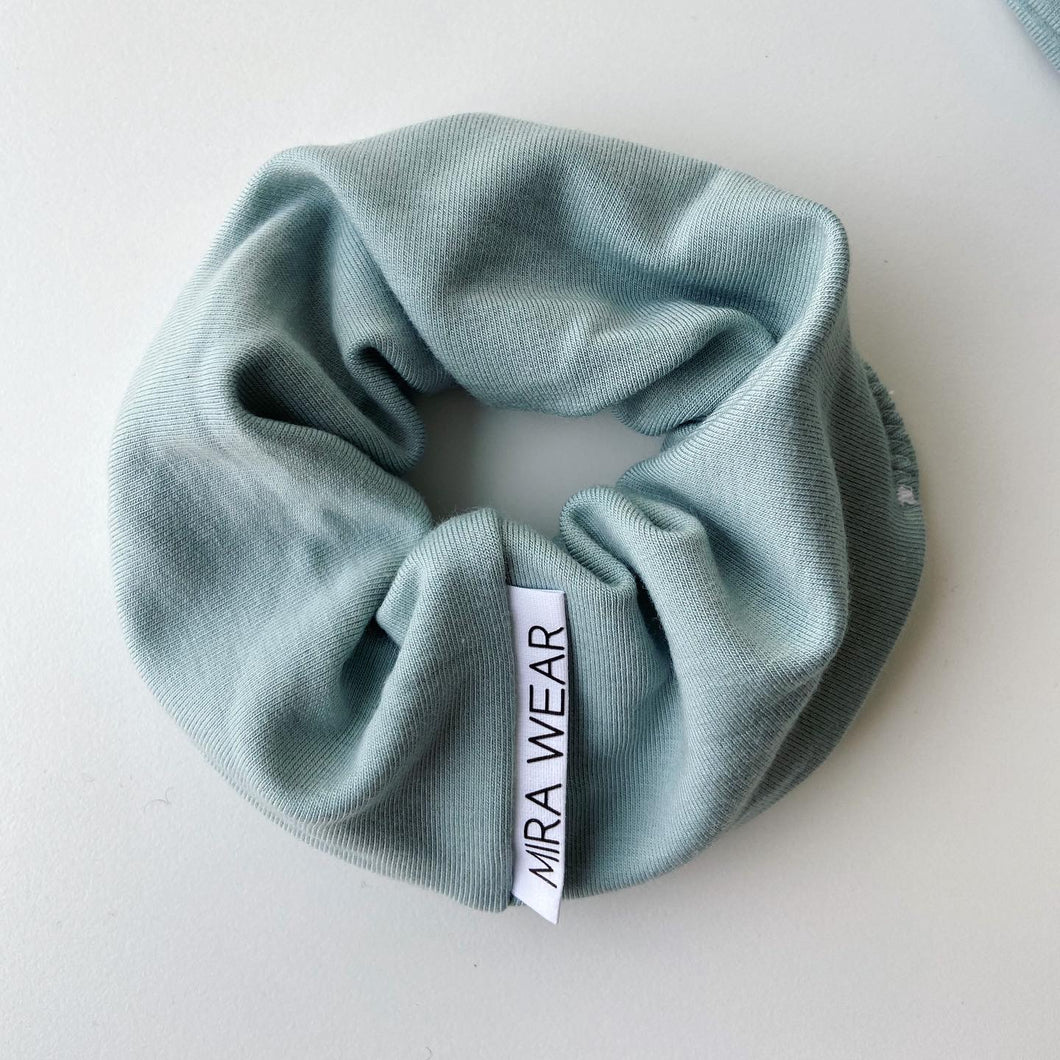 Pastel Mint Organic Cotton Branded Scrunchie