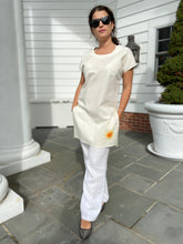 Load image into Gallery viewer, Off white Linen Tunic with a Sun Embroidery
