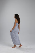 Load image into Gallery viewer, Blue&amp;White Nautical Stripes Maxi Skirt
