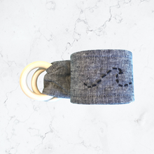 Load image into Gallery viewer, Grey Linen Handmade Belt with Wave Embroidery
