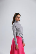 Load image into Gallery viewer, Cloud Grey Turtleneck Plain Top
